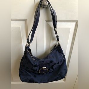 Coach Signature Handbag Navy Blue